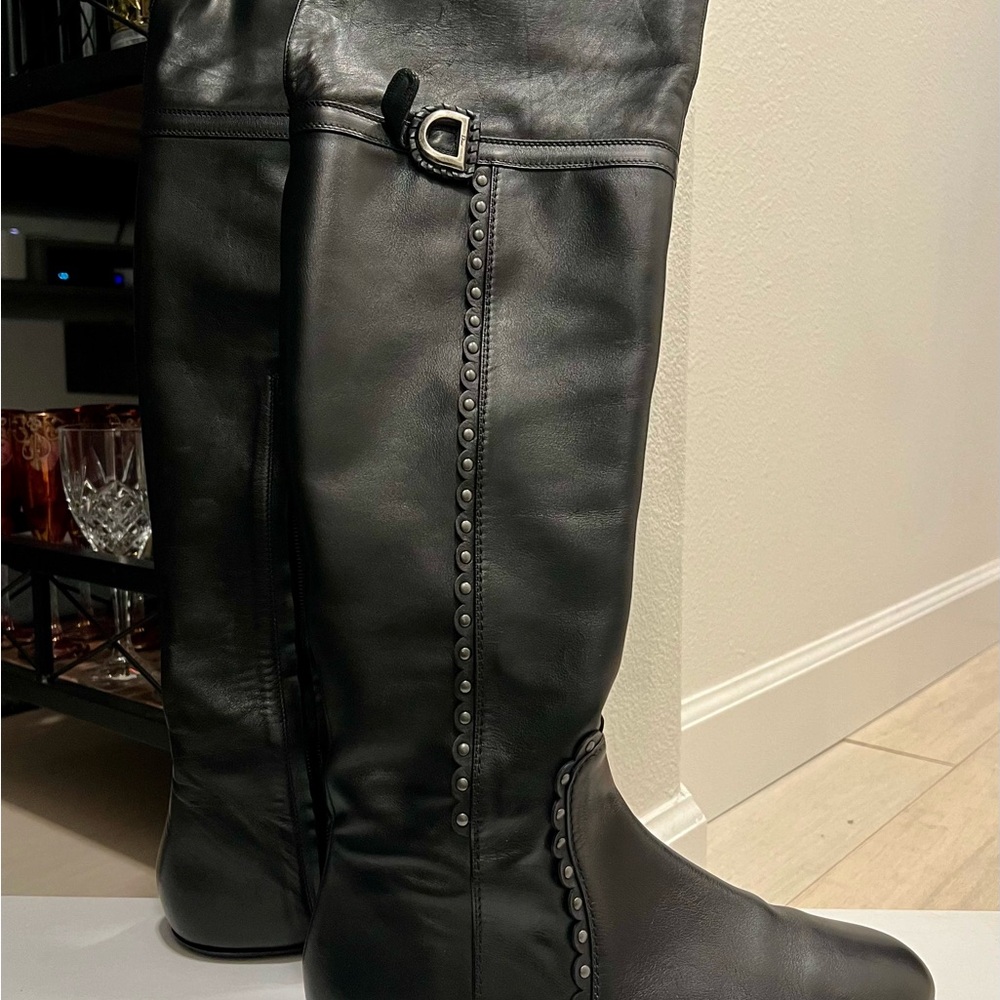 Dior Black Ethnic Botte Knee-High Boots